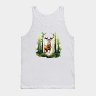 Deer And Forest Tank Top